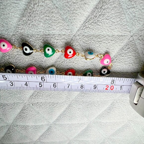 Eye Candy LA Luxe Collection Enamel Heart & Evil Eye Necklace - Picture 5 of 6